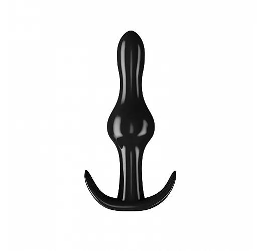 Черная анальная пробка с узким каплеобразным кончиком - 9 см.
