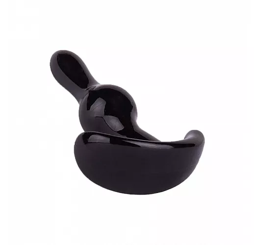 Черная анальная пробка с узким каплеобразным кончиком - 9 см.