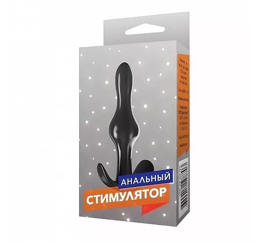 Черная анальная пробка с узким каплеобразным кончиком - 9 см.