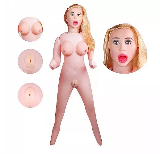 Секс-кукла Pretty Doll "Sindi" с вибрацией и тремя любовными отверстиями - 150 см.