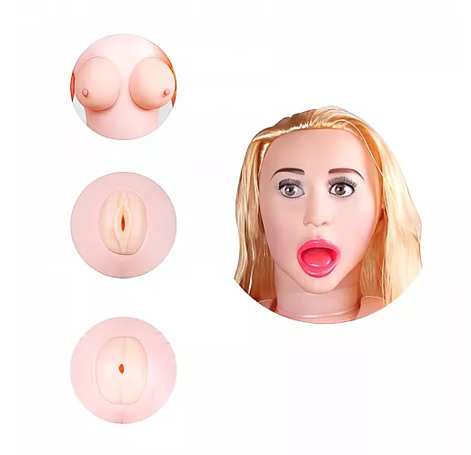 Секс-кукла Pretty Doll "Sindi" с вибрацией и тремя любовными отверстиями - 150 см.