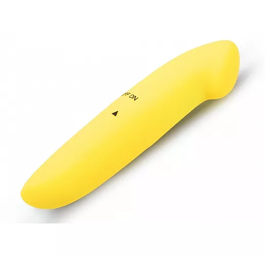 Желтый двусторонний мини-вибратор - 12,5 см.