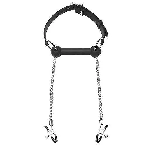 Кляп с зажимами для сосков