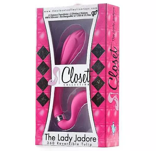 Розовый изогнутый вибромассажёр THE LADY JADORE - 19 см.