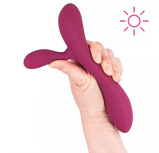 Фиолетовый вибратор-кролик Sunset "Rio" 10 режимов вибрации, Х2 стимуляция, IPX7, USB - 20 см.