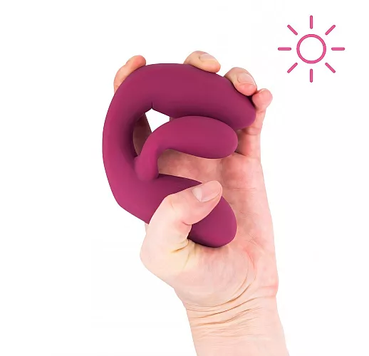 Фиолетовый вибратор-кролик Sunset "Rio" 10 режимов вибрации, Х2 стимуляция, IPX7, USB - 20 см.