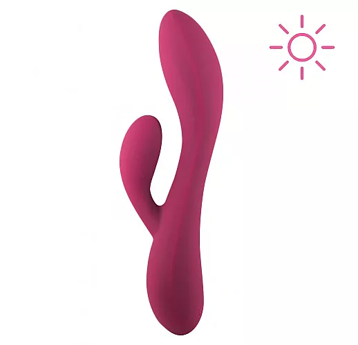 Фиолетовый вибратор-кролик Sunset "Rio" 10 режимов вибрации, Х2 стимуляция, IPX7, USB - 20 см.