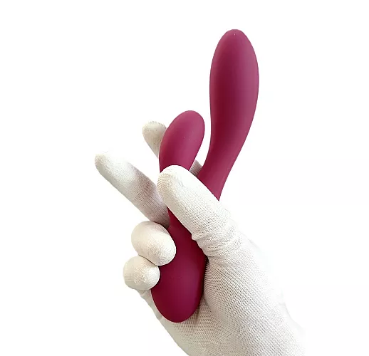 Фиолетовый вибратор-кролик Sunset "Rio" 10 режимов вибрации, Х2 стимуляция, IPX7, USB - 20 см.