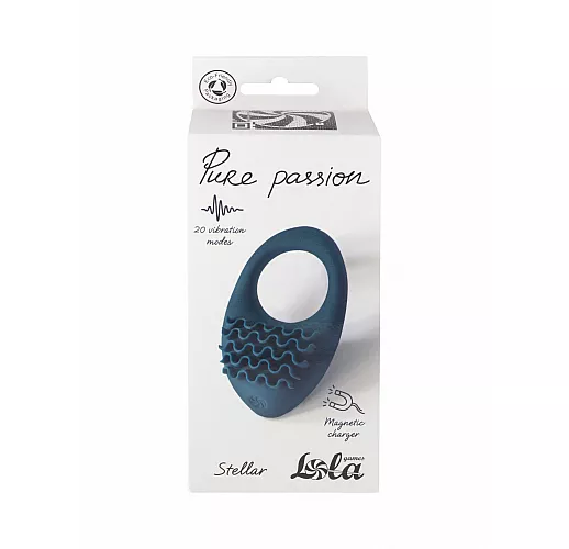 Силиконовое эрекционное виброкольцо Pure Passion "Stellar Gr." с 20 режимами вибрации, IPX7, USB Силиконовое эрекционное виброкольцо Pure Passion "Stellar Gr." с 20 режимами вибрации, IPX7, USB