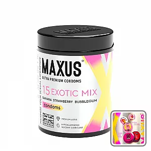 Оральные ароматизированные презервативы Maxus "Exotic Mix" из ультрапремиального латекса - 15 шт.