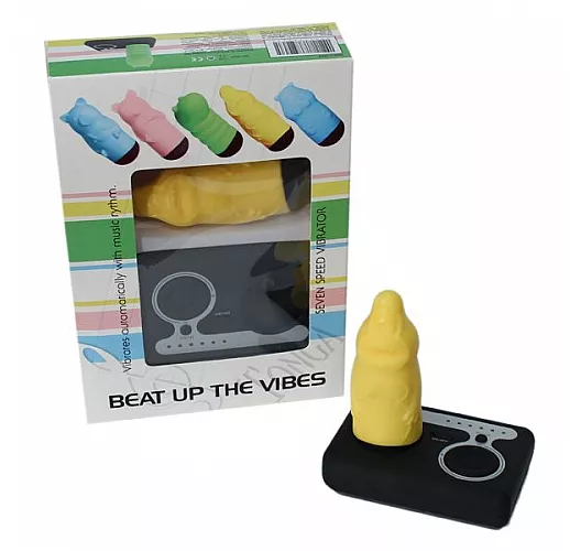 Жёлтый вибростимулятор Beat Up Vibes в форме кротика