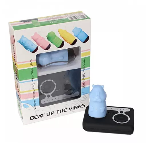 Голубой вибростимулятор Beat Up Vibes в форме сурка