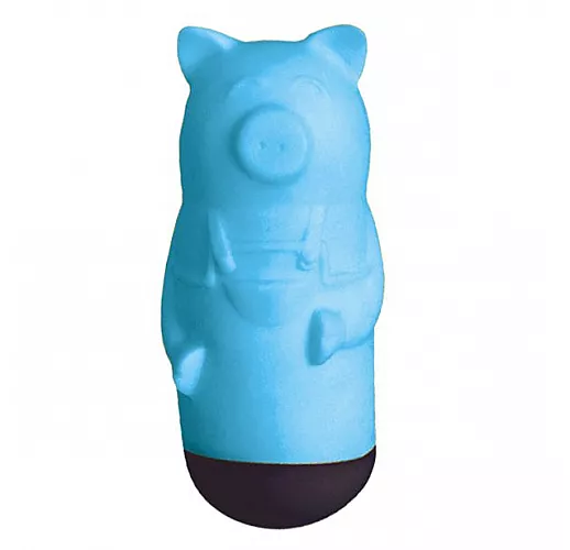 Голубой вибростимулятор Beat Up Vibes в форме поросёнка