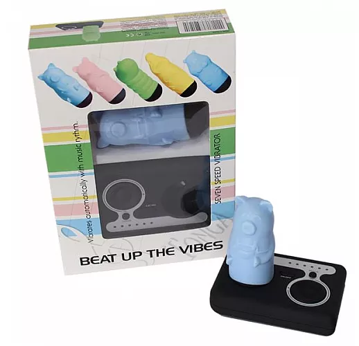 Голубой вибростимулятор Beat Up Vibes в форме поросёнка