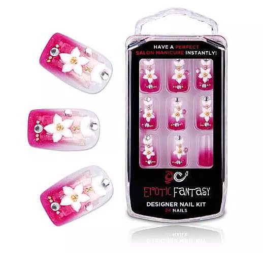 Акриловые типсы с розовым маникюром Spring Flower