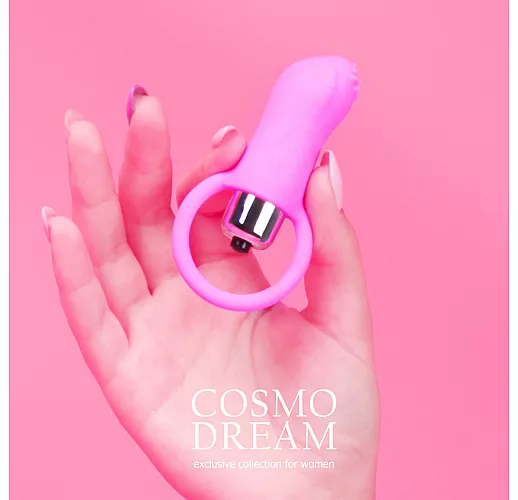 Нежно-розовый силиконовый вибростимулятор Cosmo Dream с «шипиками» для эрогенных зон - 5,4 см.