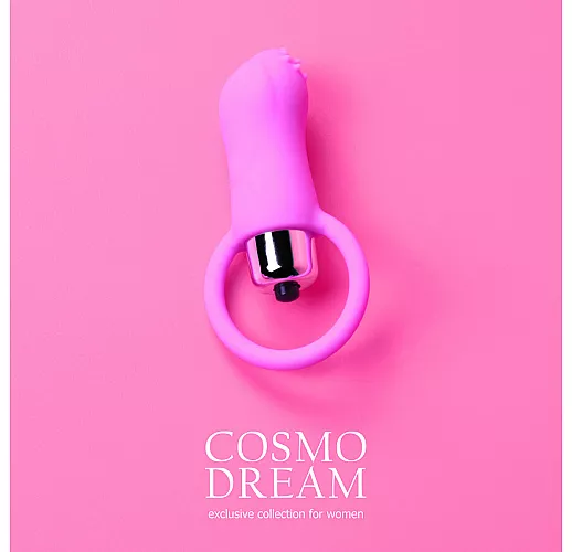 Нежно-розовый силиконовый вибростимулятор Cosmo Dream с «шипиками» для эрогенных зон - 5,4 см.