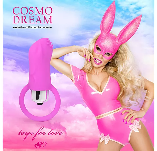 Нежно-розовый силиконовый вибростимулятор Cosmo Dream с «шипиками» для эрогенных зон - 5,4 см.