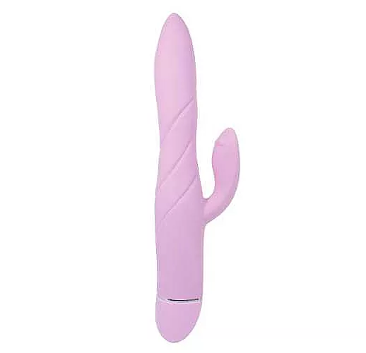 Розовый вибратор OVO K7 с клиторальным стимулятором