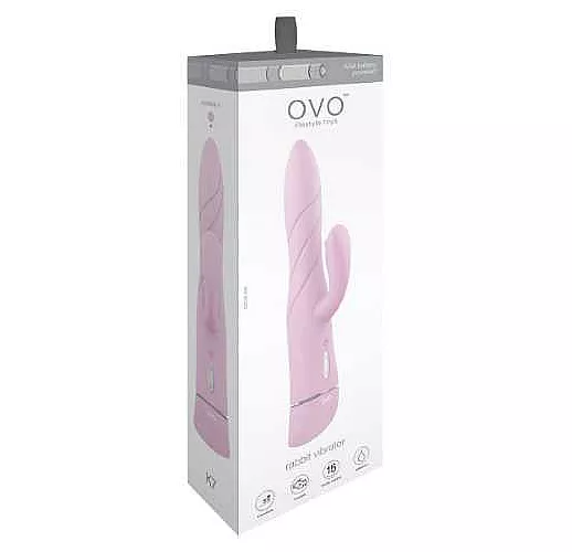 Розовый вибратор OVO K7 с клиторальным стимулятором