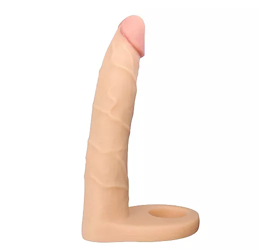 Телесный страпон-фаллоимитатор Ultra Soft Double "7 Long" для двойного проникновения - 17 см.