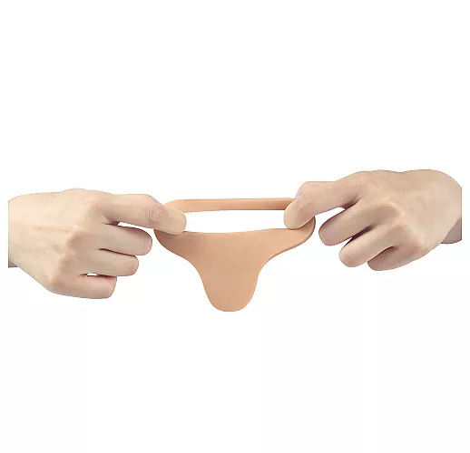 Телесный страпон-фаллоимитатор Ultra Soft Double "7 Long" для двойного проникновения - 17 см.