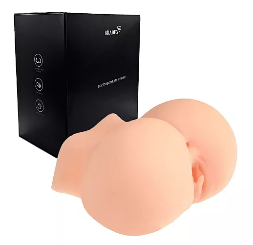 Реалистичный мастурбатор-полуторс Queen Joy с двумя тугими рельефными любовными отверстиями