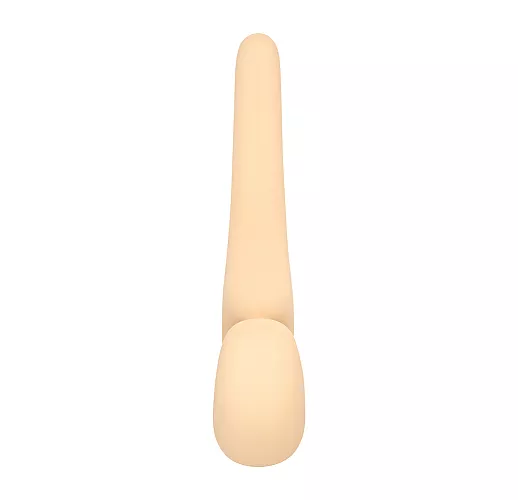 Бежевый силиконовый безремневой страпон Seduction Beige с клиторальным отростком - 20,5 см. Бежевый силиконовый безремневой страпон Seduction Beige с клиторальным отростком - 20,5 см.