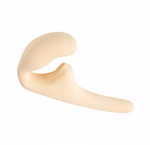 Бежевый силиконовый безремневой страпон Seduction Beige с клиторальным отростком - 20,5 см. Бежевый силиконовый безремневой страпон Seduction Beige с клиторальным отростком - 20,5 см.