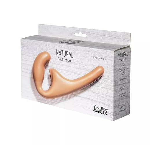 Бежевый силиконовый безремневой страпон Seduction Beige с клиторальным отростком - 20,5 см. Бежевый силиконовый безремневой страпон Seduction Beige с клиторальным отростком - 20,5 см.