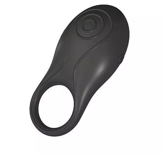 Чёрное эрекционное кольцо OVO A2 с вибрацией