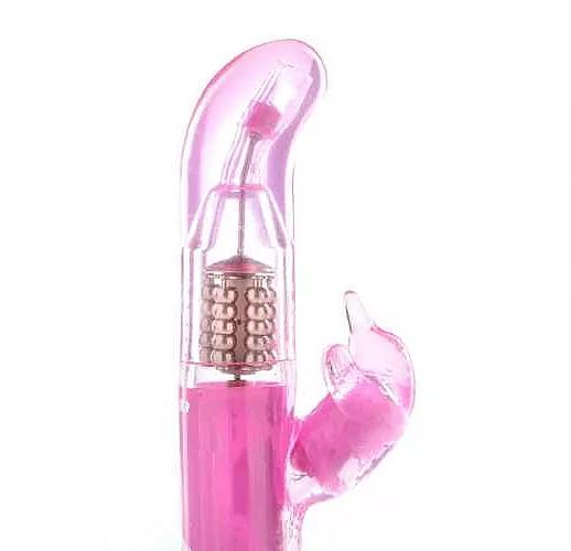 Розовый вибромассажёр для стимуляции G-точки и клитора THE DONATELLA JELLY G