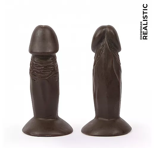 Реалистичный коричневый анальный фаллоимитатор Erowoman на присоске