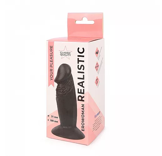 Реалистичный коричневый анальный фаллоимитатор Erowoman на присоске