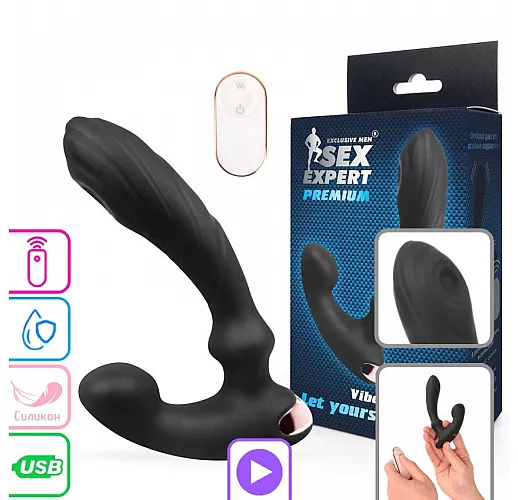 Вибромассажёр простаты SE "Pulse" с 9 режимами вибрации и пульсации, пульт ДУ, IPX6, USB - 14,5 см.
