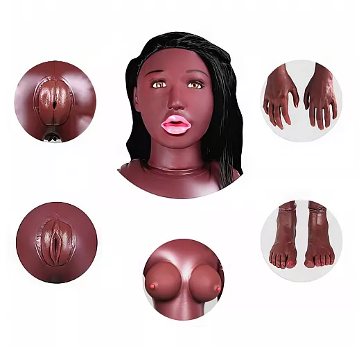 Секс-кукла Pretty Doll "Lionella" с вибрацией, 3 любовными отверстиями, ручками и ножками - 150 см.