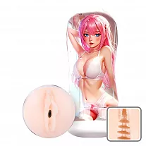 Мастурбатор-анимешка Tokyo Style "Ame-Skinny" в тубе, с внутренней рельефной поверхностью