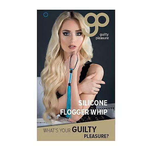 Голубая мини-плеть из силикона и акрила SILICONE FLOGGER WHIP - 25,6 см.