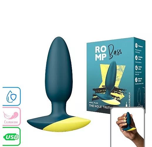 Анальная вибровтулка Womanizer Romp "Bass" 4 режима вибрации c 6 уровнями, IPX7, USB - 10,3 см.