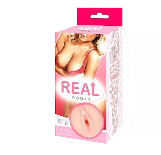 Большой ультра-реалистик мастурбатор Real Woman "Блондинка" с богатым внутренним рельефом