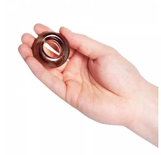 Большое эрекционное кольцо Sex Expert "Circle" из эластичного материала чёрного цвета