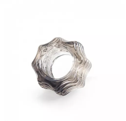 Большое эрекционное кольцо Sex Expert "Wye" из эластичного материала чёрного цвета