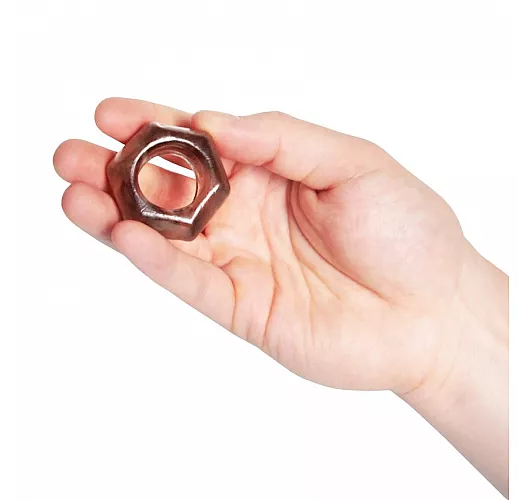 Большое эрекционное кольцо Sex Expert "Nut" из эластичного материала чёрного цвета