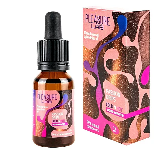 «Жидкий вибратор» с Афродизиаком P. L. Passion Drips "Cold & Hot" для усиления возбуждения - 15 мл.