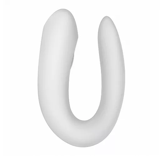 Белый вибратор для пар Satisfyer Double Joy с управлением через приложение