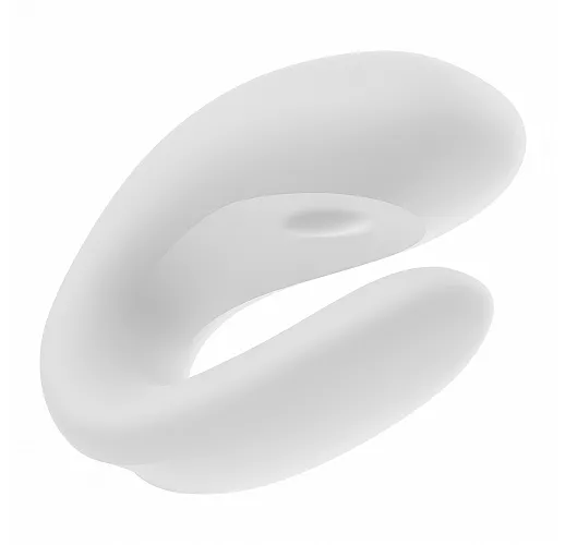 Белый вибратор для пар Satisfyer Double Joy с управлением через приложение