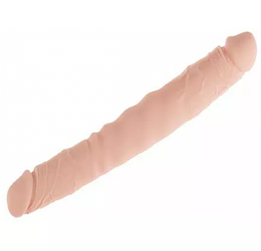 Двухсторонний телесный фаллоимитатор Twins Size M - 30 см.