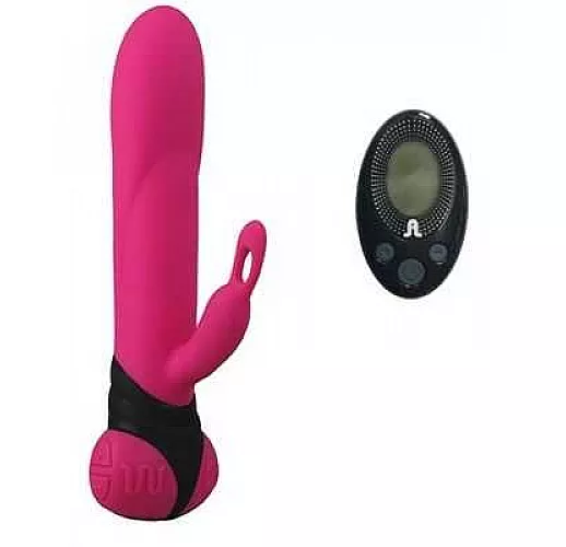 Массажер с клиторальным стимулятором BONNIE & CLYDE - 22,6 см.