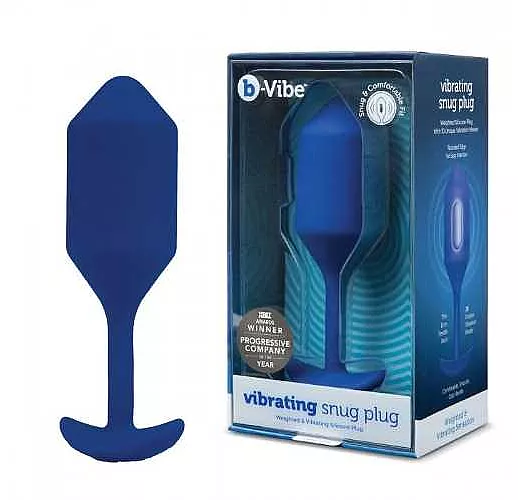 Синяя пробка для ношения с вибрацией Snug Plug 4 - 14 см.