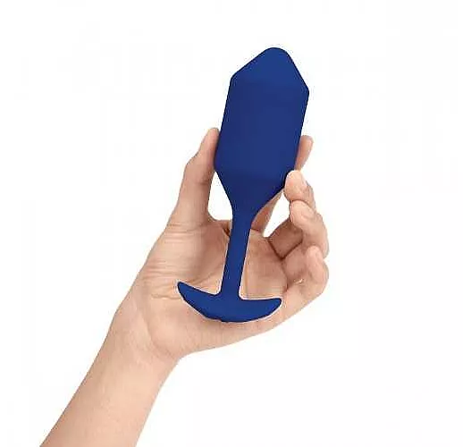 Синяя пробка для ношения с вибрацией Snug Plug 4 - 14 см.